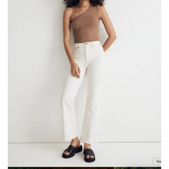 EUC Madewell The Perfect Vintage Flare Crop Sz 26 in Vintage Canvas (off-white) - Picture 1 of 6